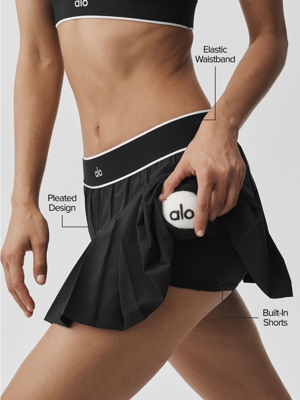 ALO Low-Rise Amp It Up Tennis Skirt Size S
